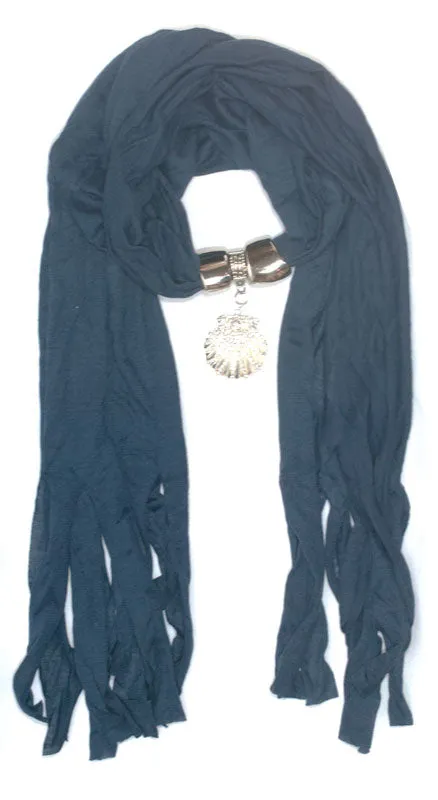 Ladies Studded Sea Shell Pendants Fashion Scarf Wholesale