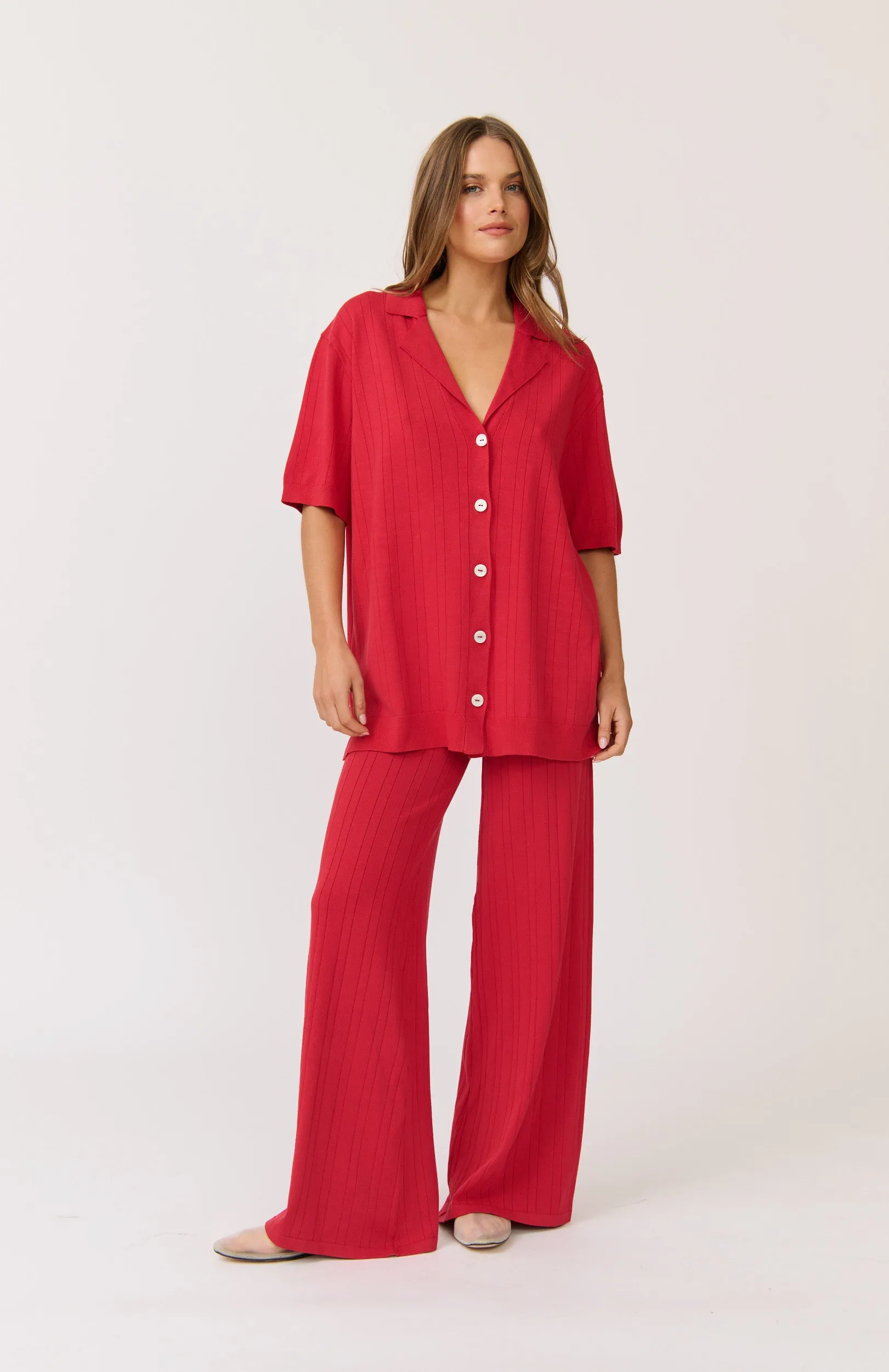 Lara Knit Top - Cherry Knit