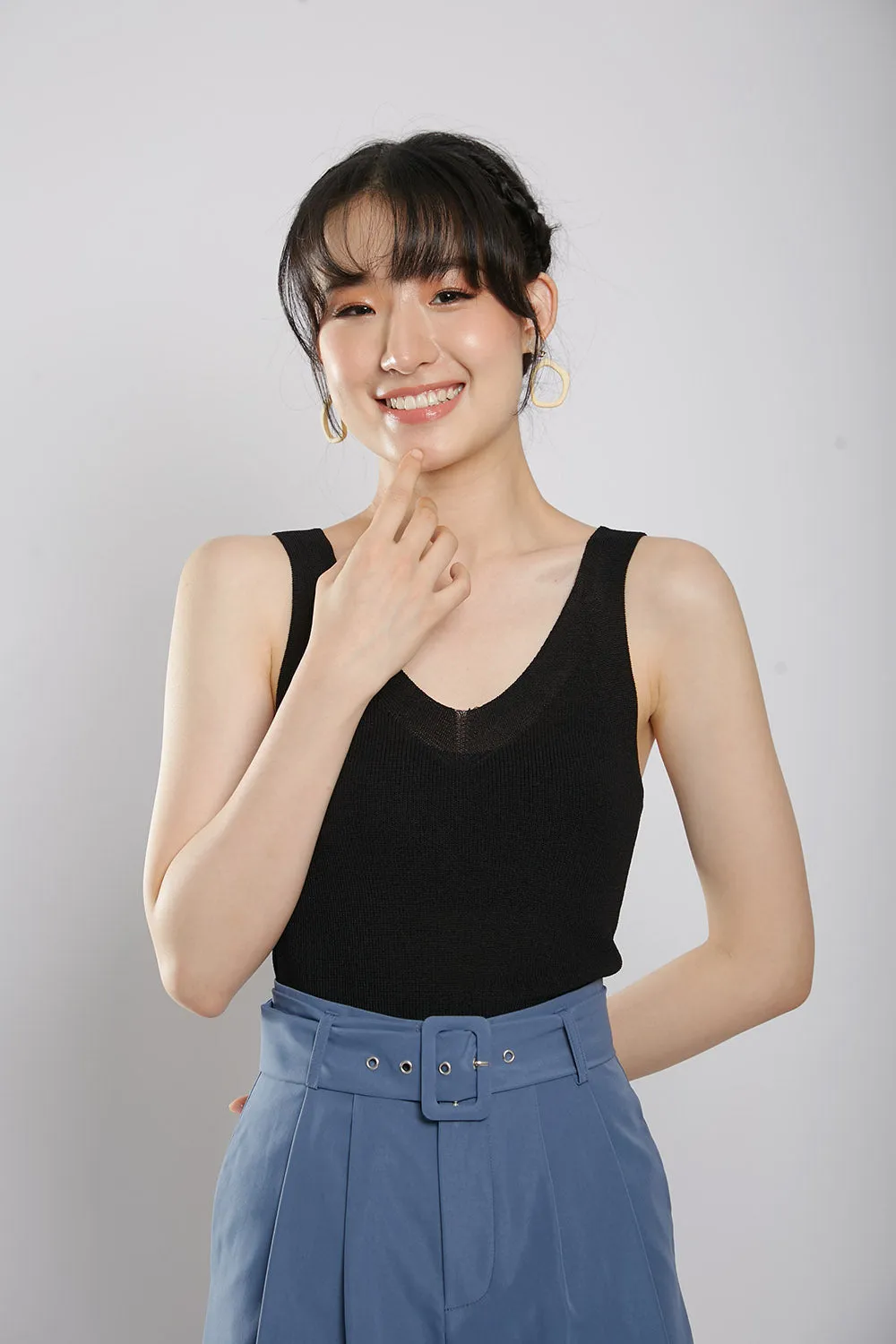Layton Cami Knit Top in Black