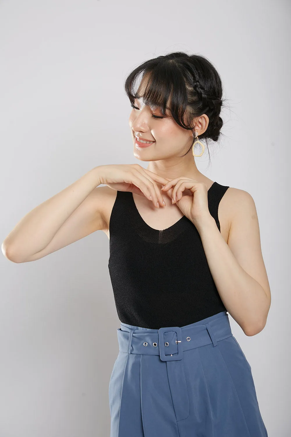 Layton Cami Knit Top in Black