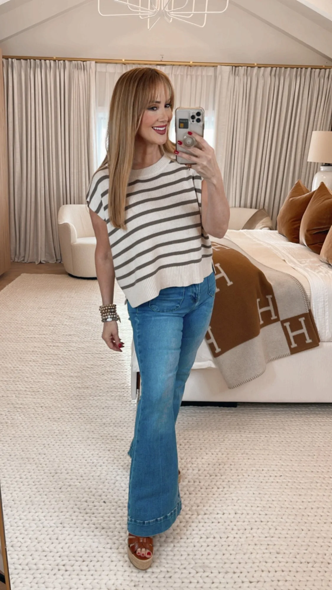 Lettie Fall Striped Sleeveless Knit Top
