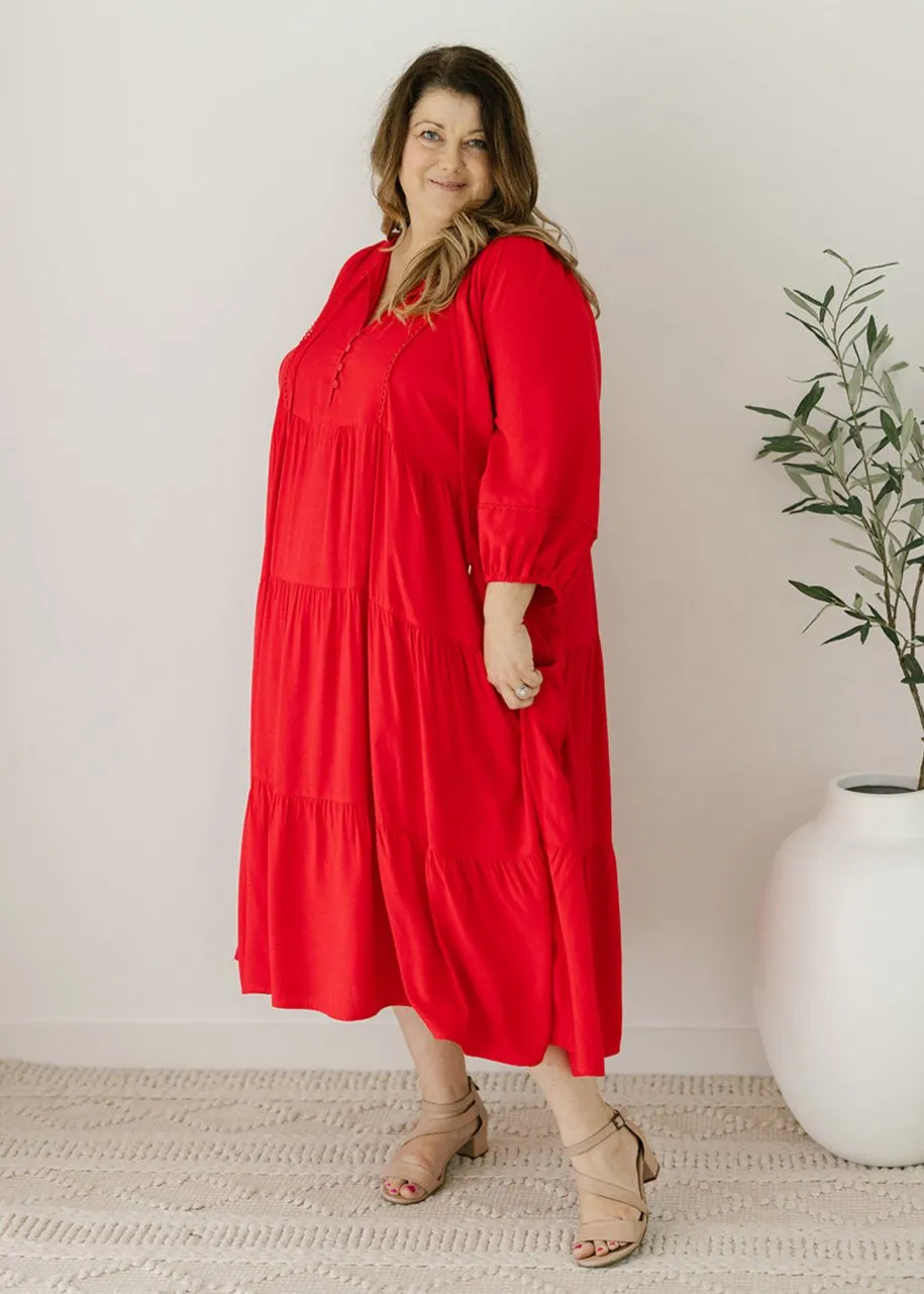 Lewis Maxi Dress in Red