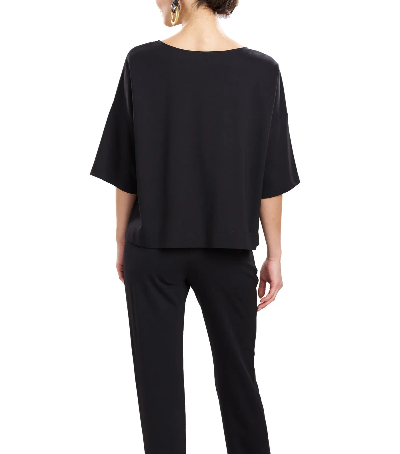 Light Weight Ponte Square Top Black