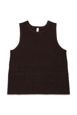 Lilly Knit Vest Top, Dark Chocolate