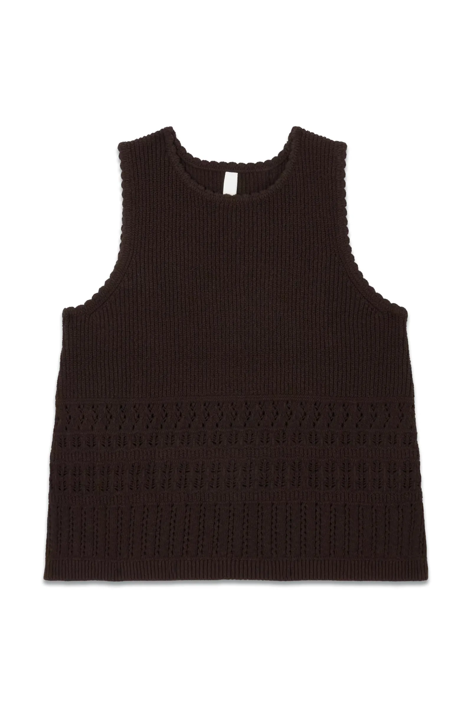 Lilly Knit Vest Top, Dark Chocolate