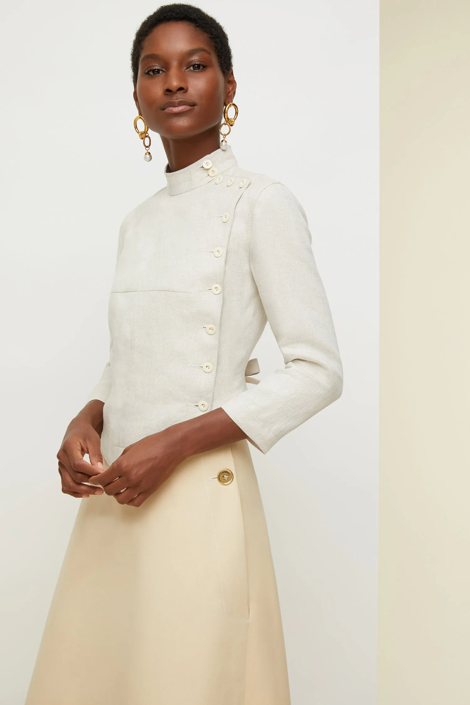 Linen and silk fencing jacket