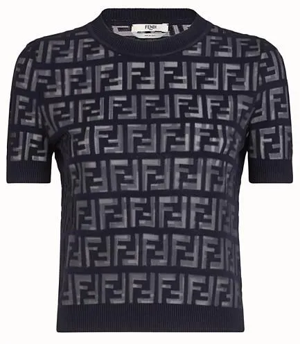 Logo Knit Top, Black