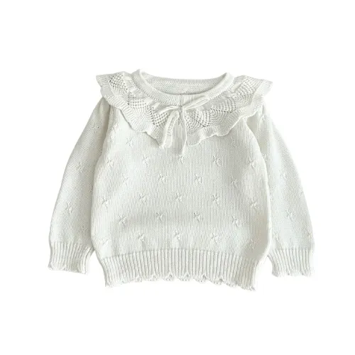 Lotus Lapel Knit Pullover || Milk   Beachwood