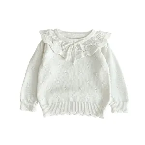 Lotus Lapel Knit Pullover || Milk   Beachwood
