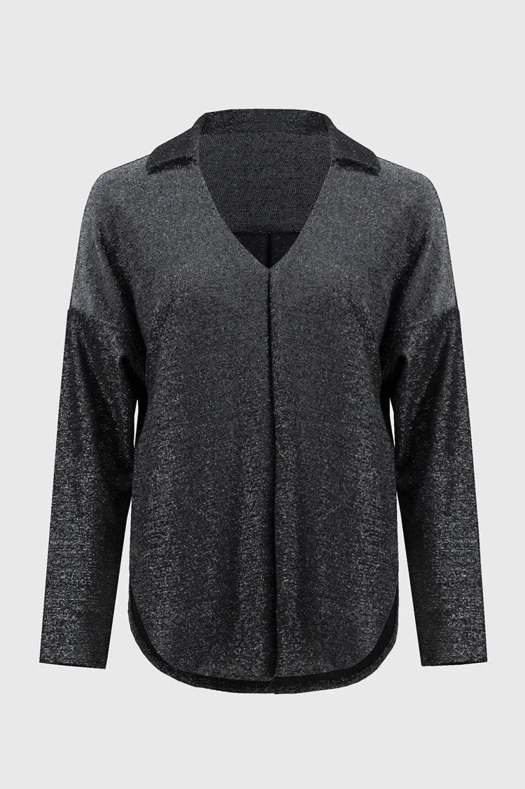 Lurex Knit Straight Top