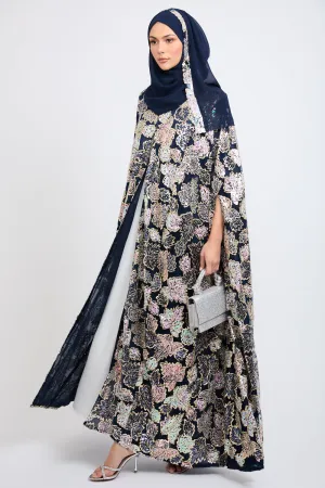 Luxury Sequin Cape - Navy - LIMITED EDITION