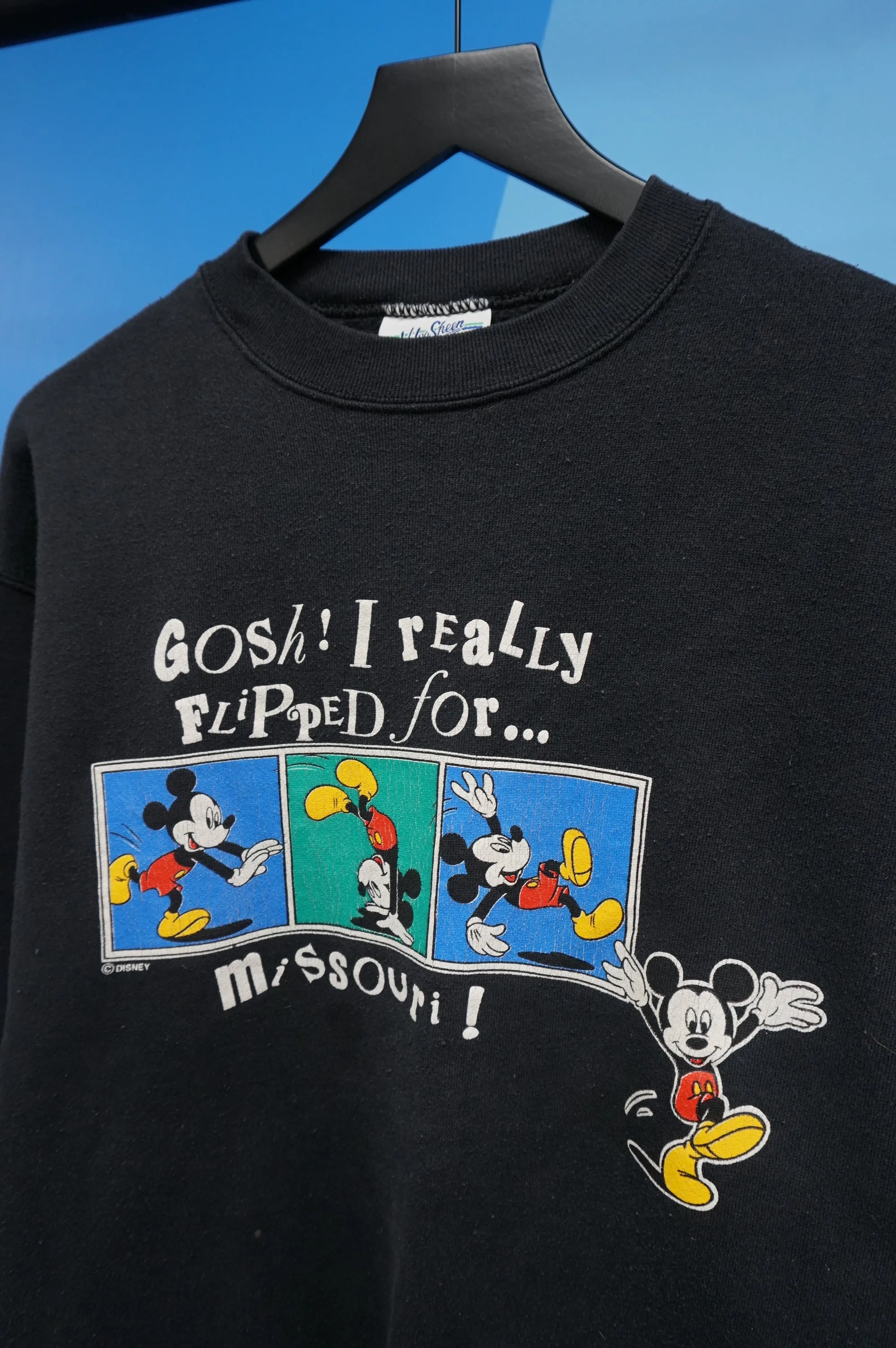 (L/XL) Gosh I Really Flipped For Missouri Vtg Mickey Mouse Crewneck