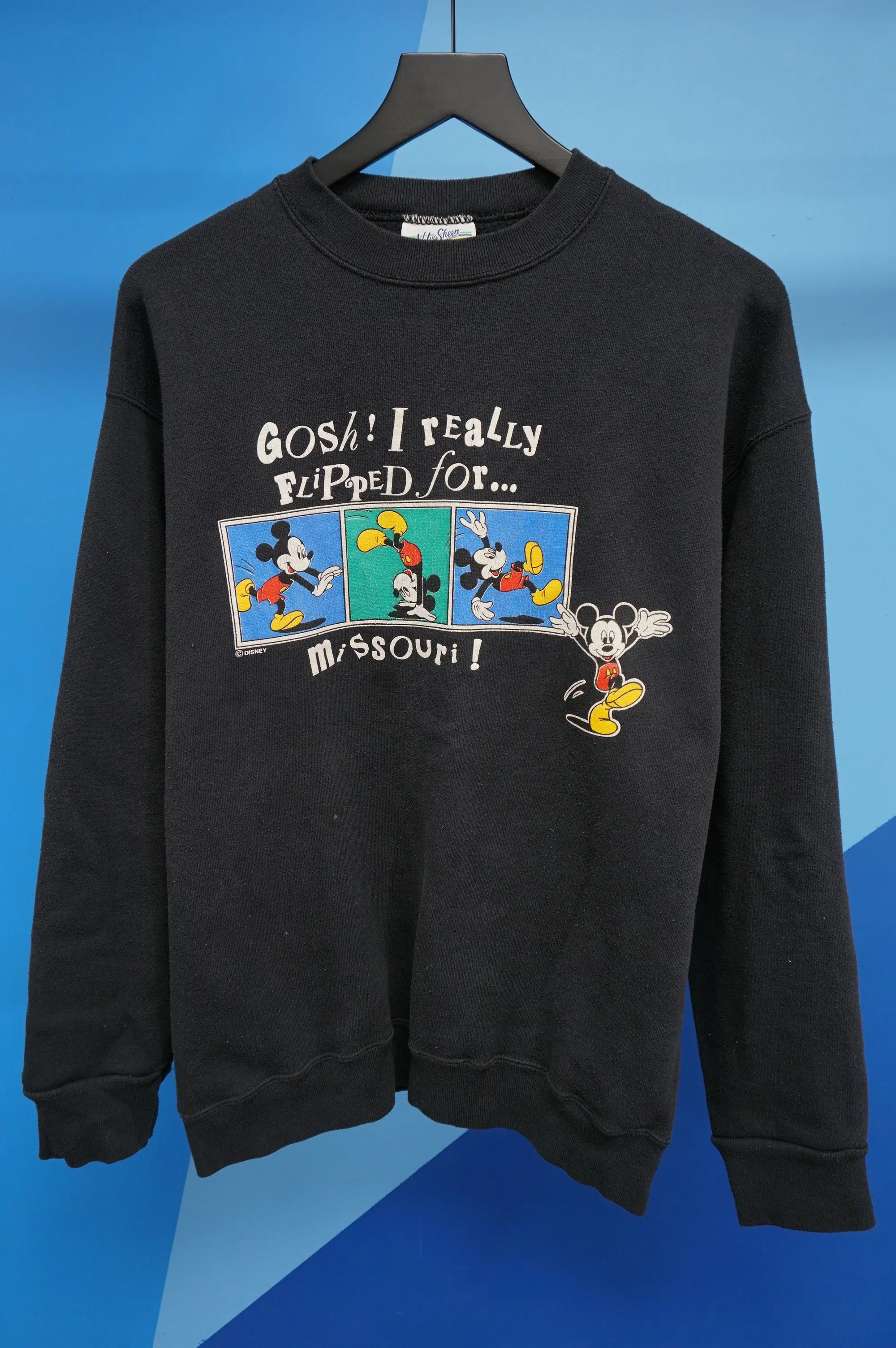 (L/XL) Gosh I Really Flipped For Missouri Vtg Mickey Mouse Crewneck
