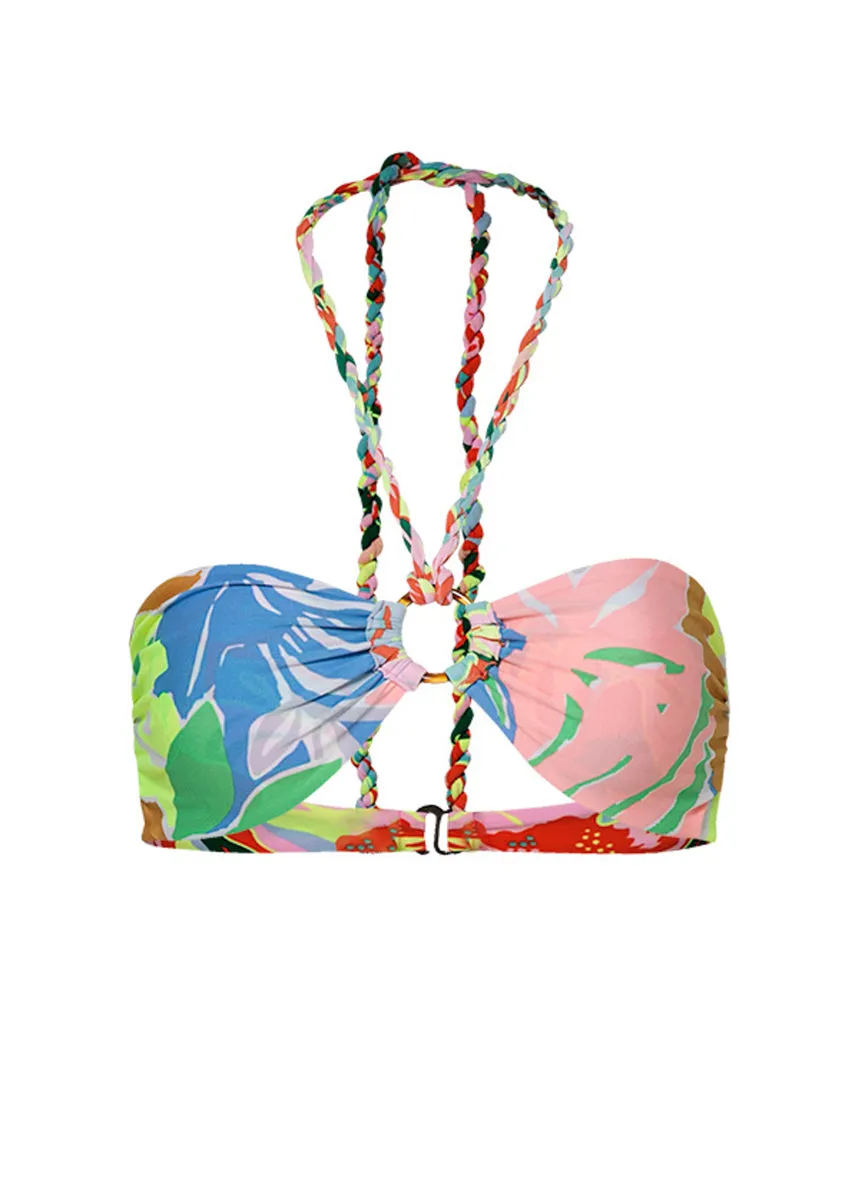 Maaji Neon Leafy Jill Ring Bandeau Bikini Top