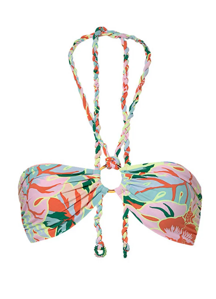 Maaji Neon Leafy Jill Ring Bandeau Bikini Top