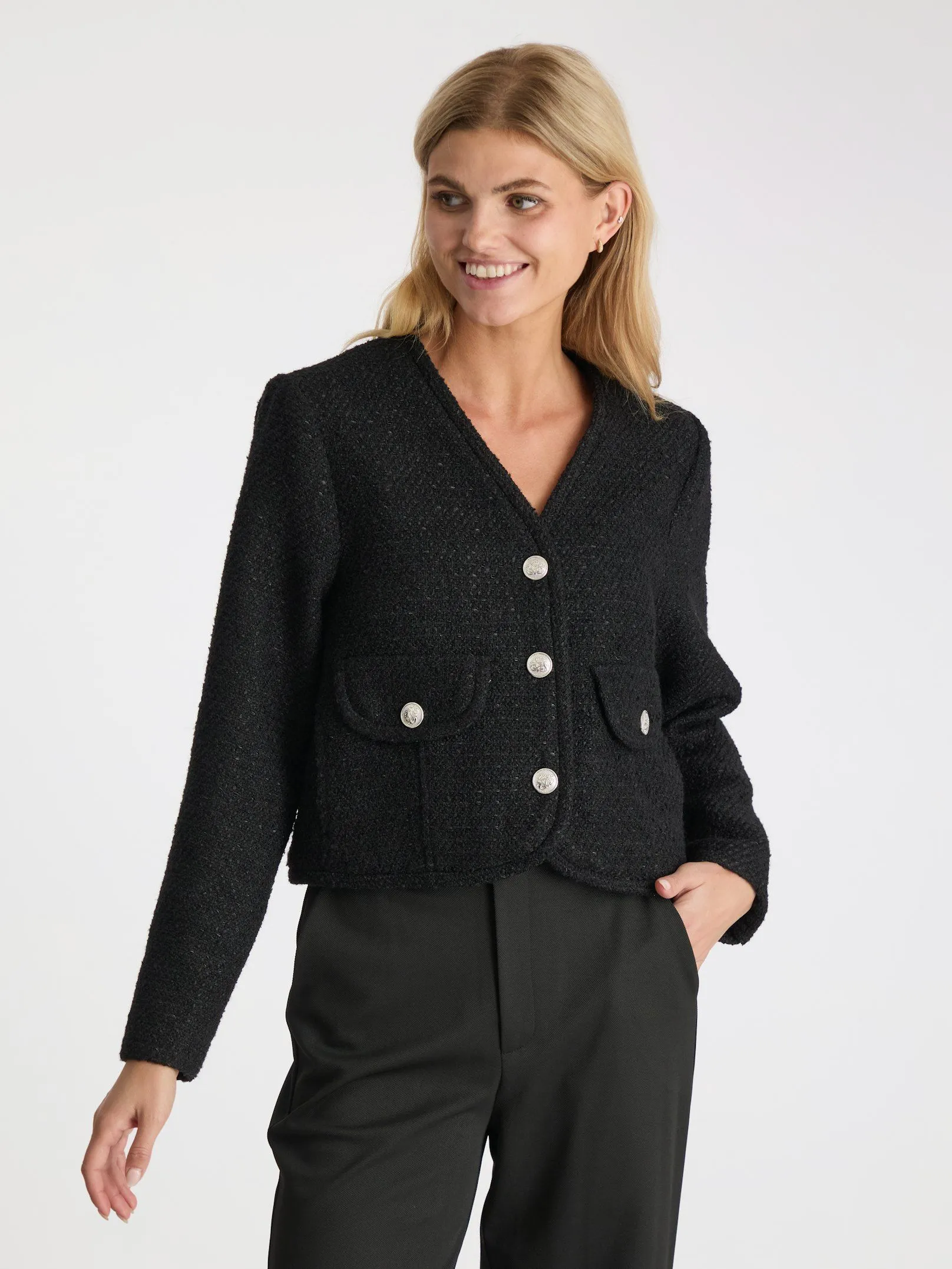 Manua Boucle Jacket - Black
