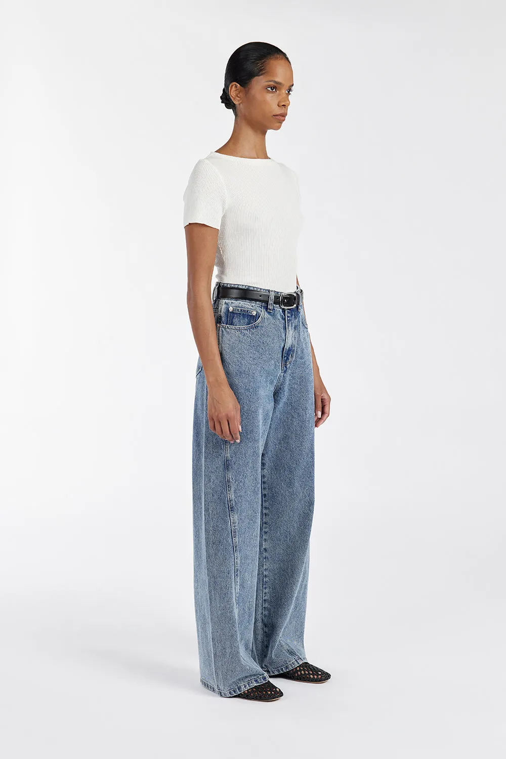 MAX OFF WHITE BOAT NECK KNIT TOP
