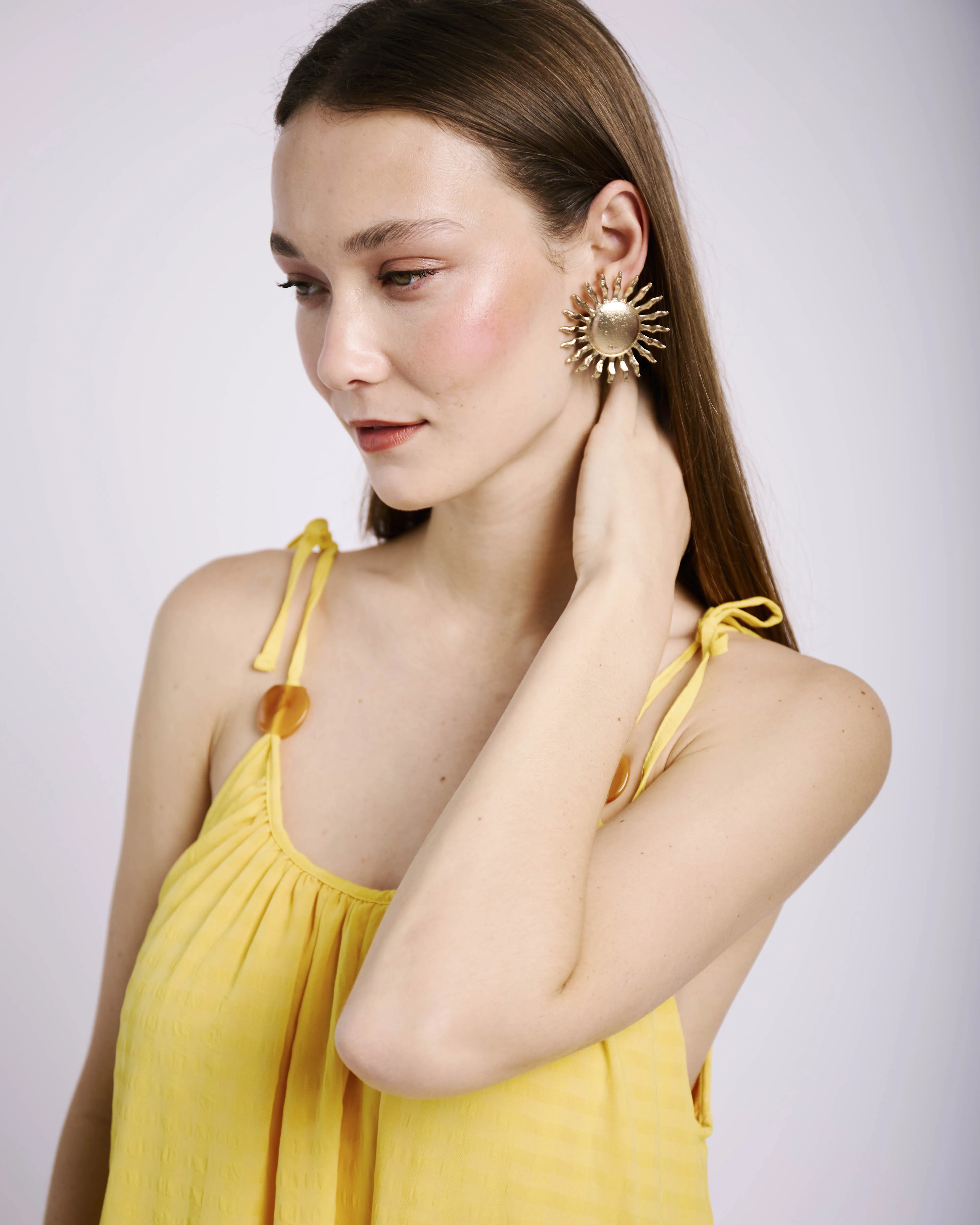 Maxi Swing Sun Dress in Yellow