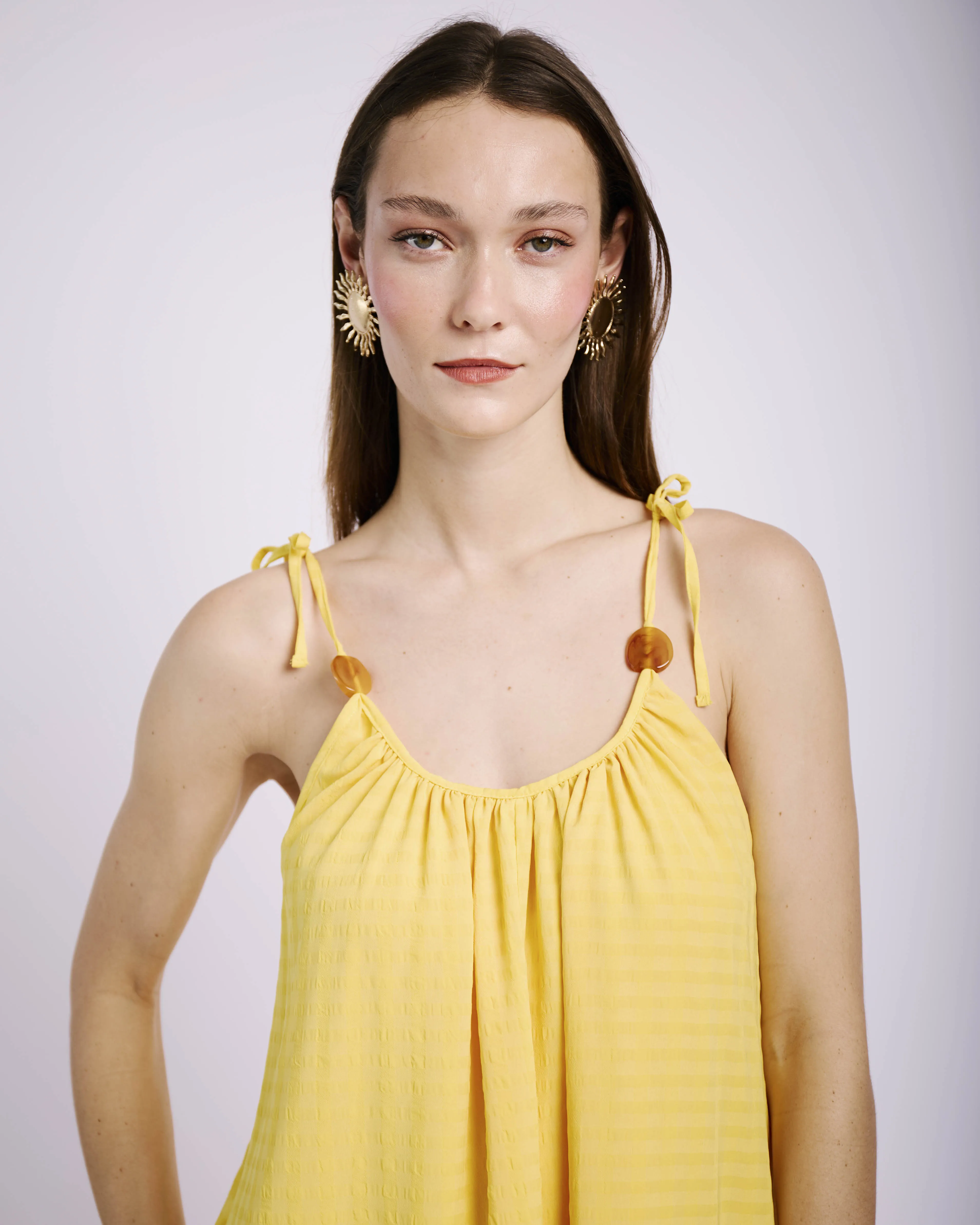 Maxi Swing Sun Dress in Yellow