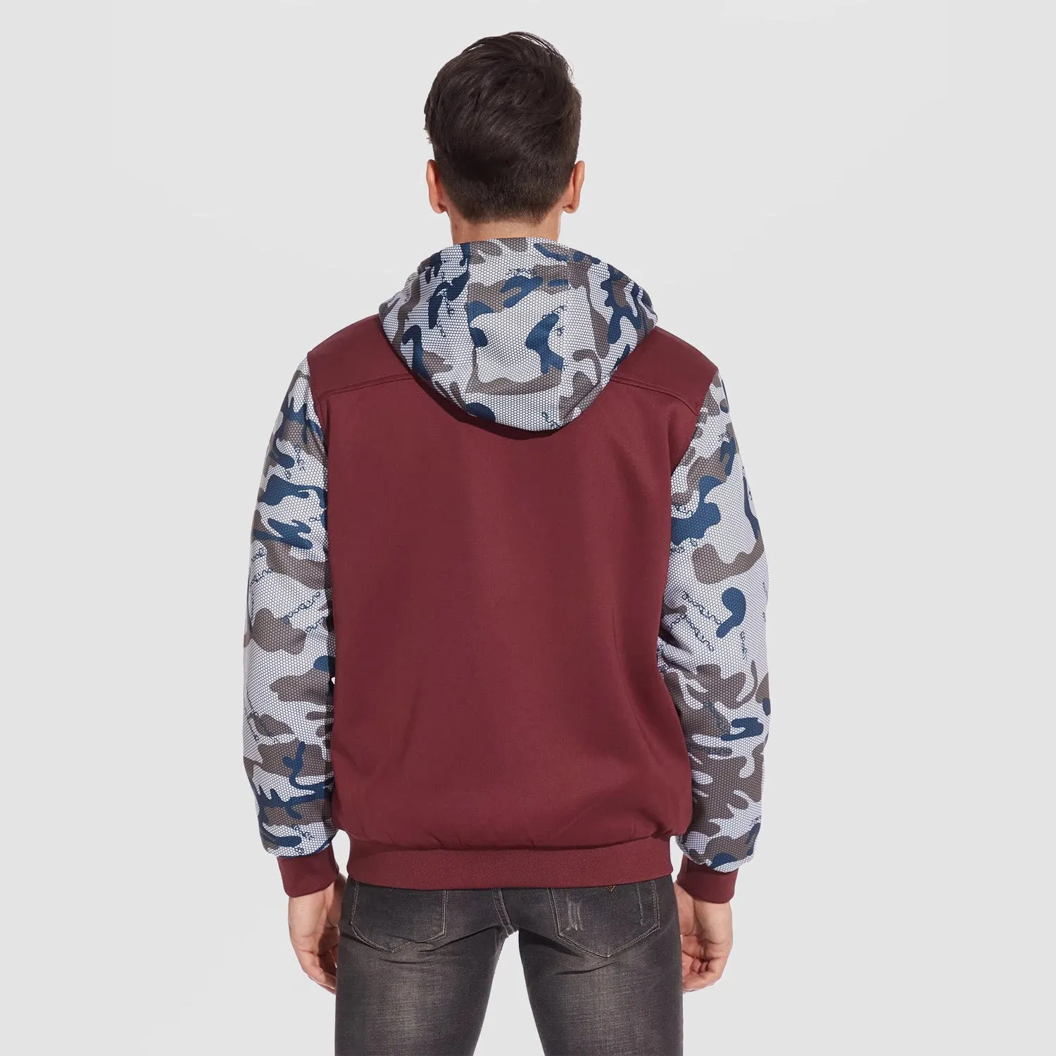 Men's Full Zip Hoodie Sherpa Lined Fleece Jacket