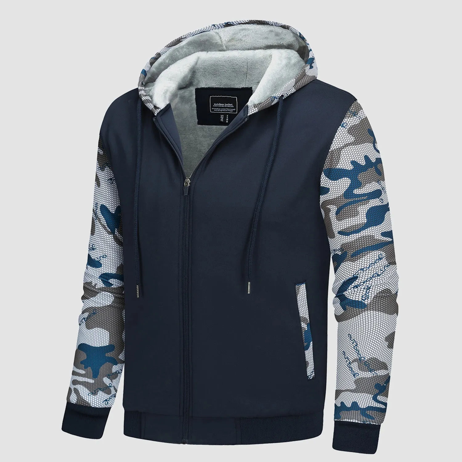 Men's Full Zip Hoodie Sherpa Lined Fleece Jacket