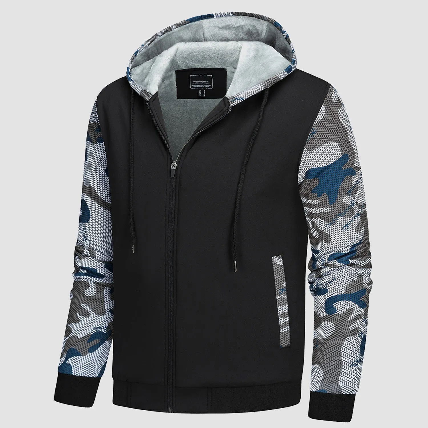 Men's Full Zip Hoodie Sherpa Lined Fleece Jacket