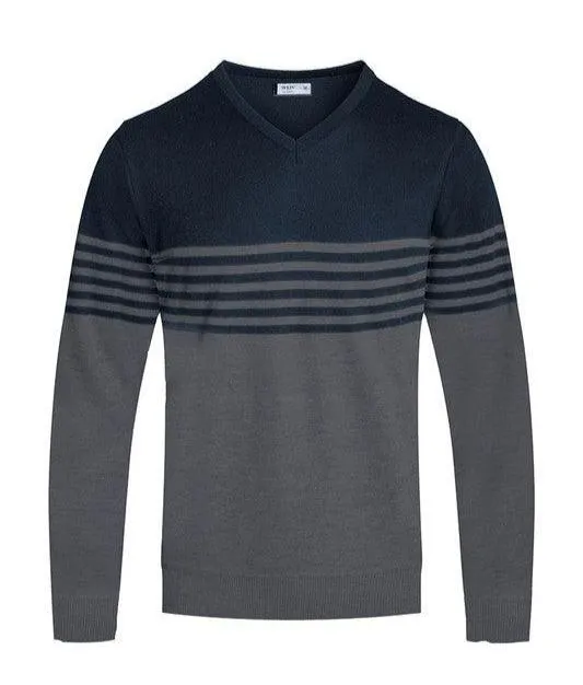 Mens Knit VNeck Pullover Sweater