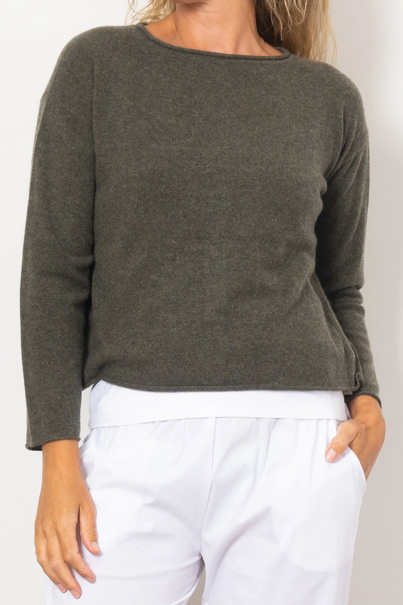 Mia Fratino Cashmere Reverse Button Cardi