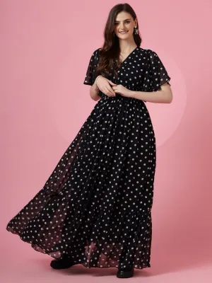 Midnight Polka Maxi Dress