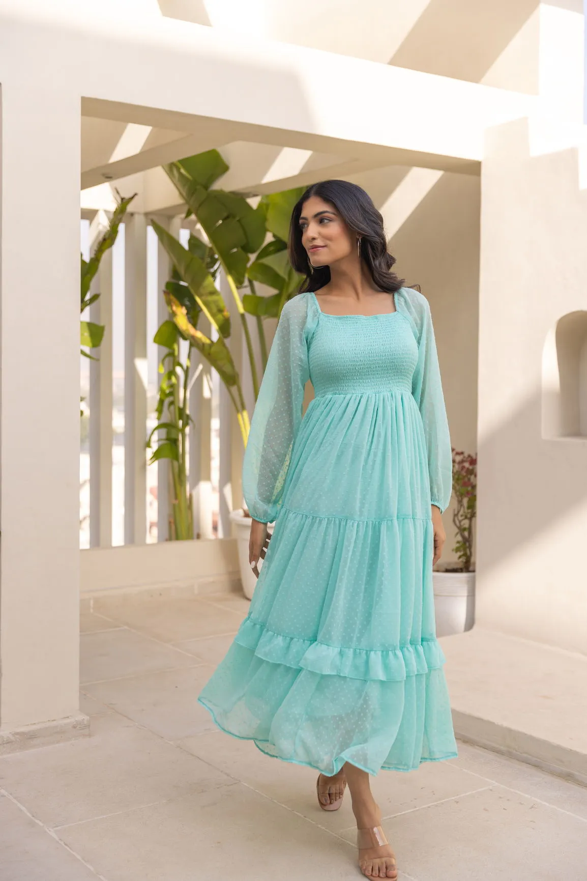 MINT GREEN CHIFFON MAXI