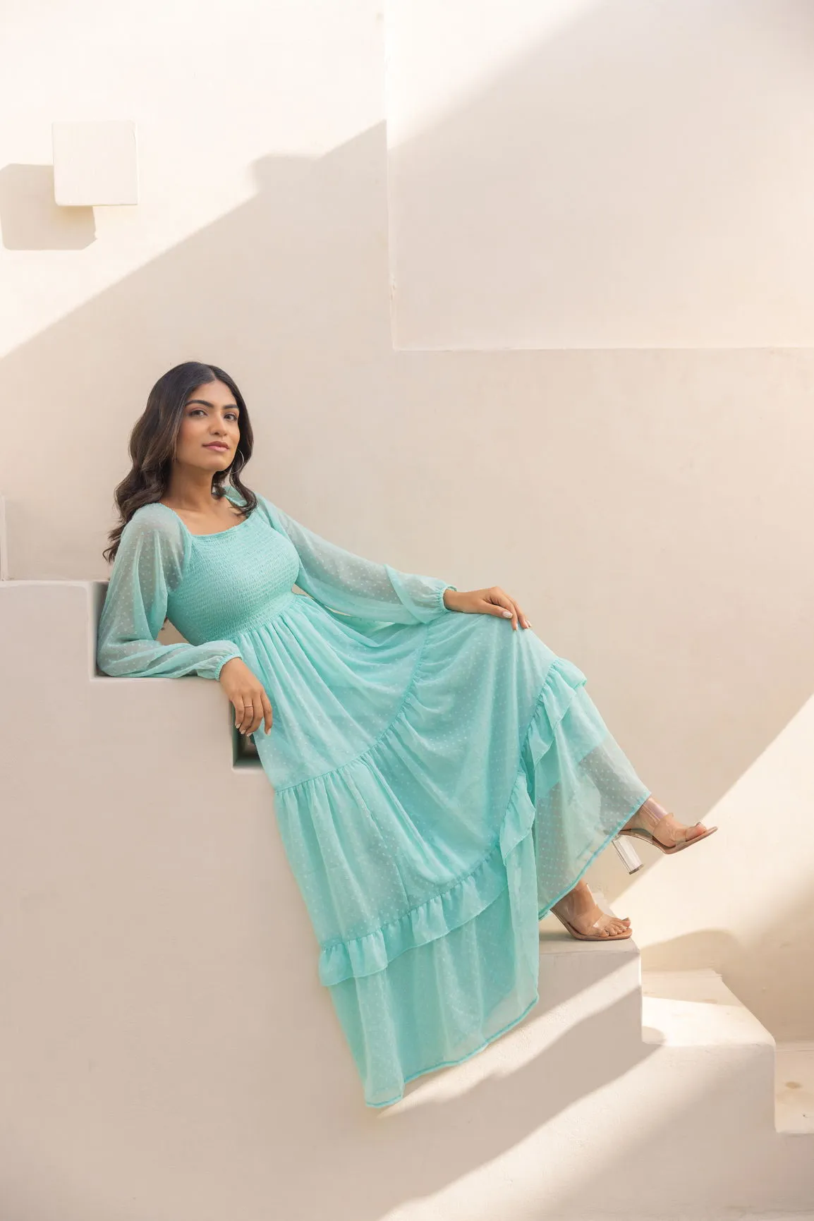MINT GREEN CHIFFON MAXI