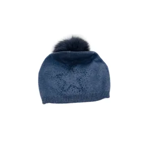 Mitchie's Matchings | Knitted Slouch Hat with Fox Fur Pom