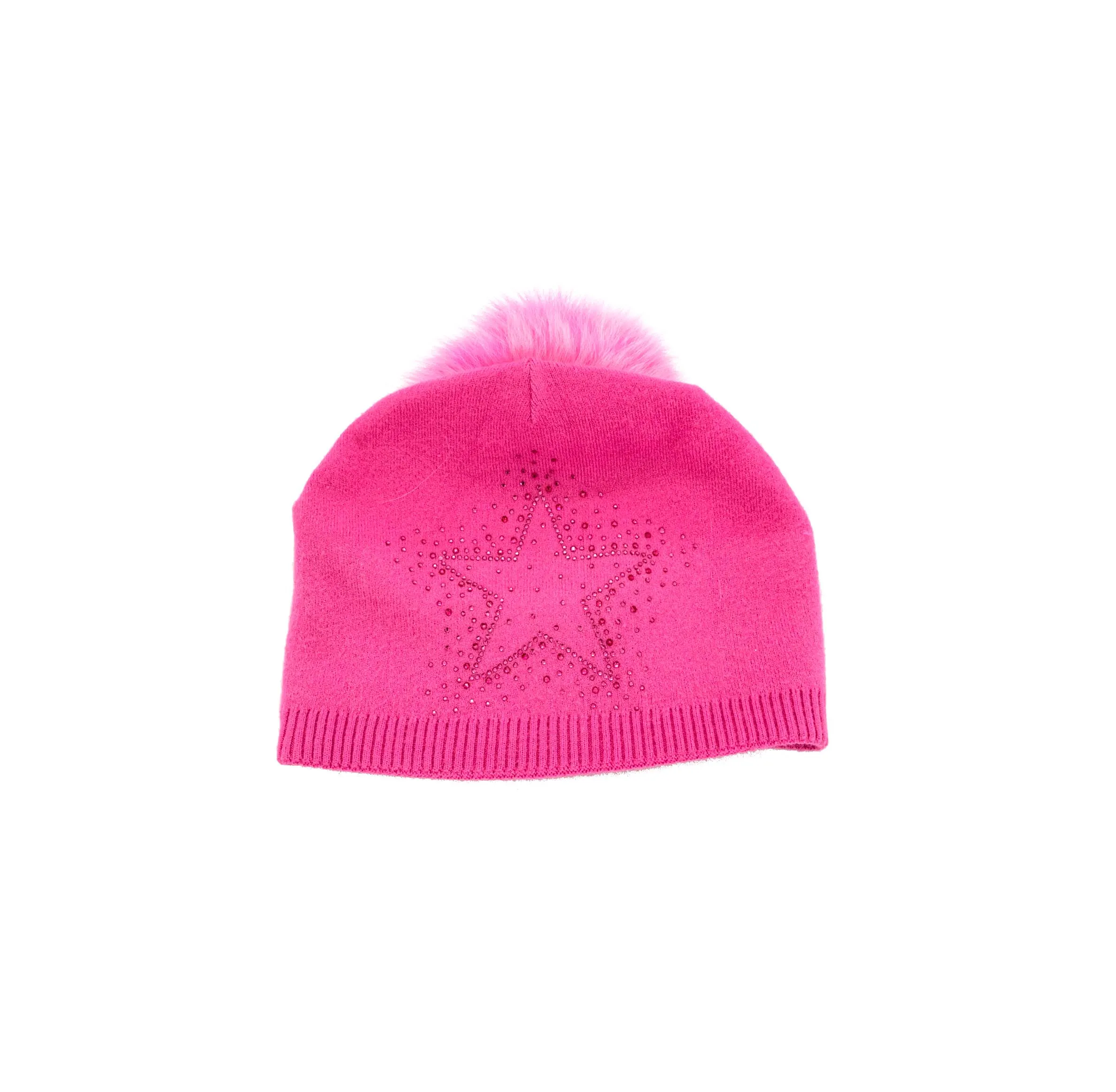Mitchie's Matchings | Knitted Slouch Hat with Fox Fur Pom