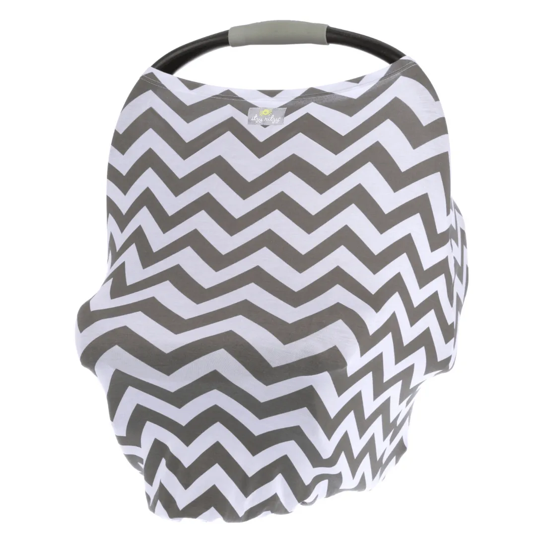 Mom Boss 4-in-1 Multi-Use Cover - Grey Chevron