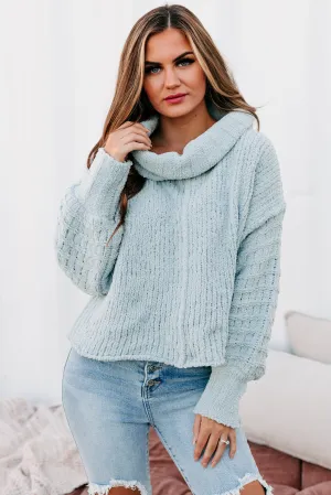 Moray Chenille Cowl Neck Sweater (Sea Foam)