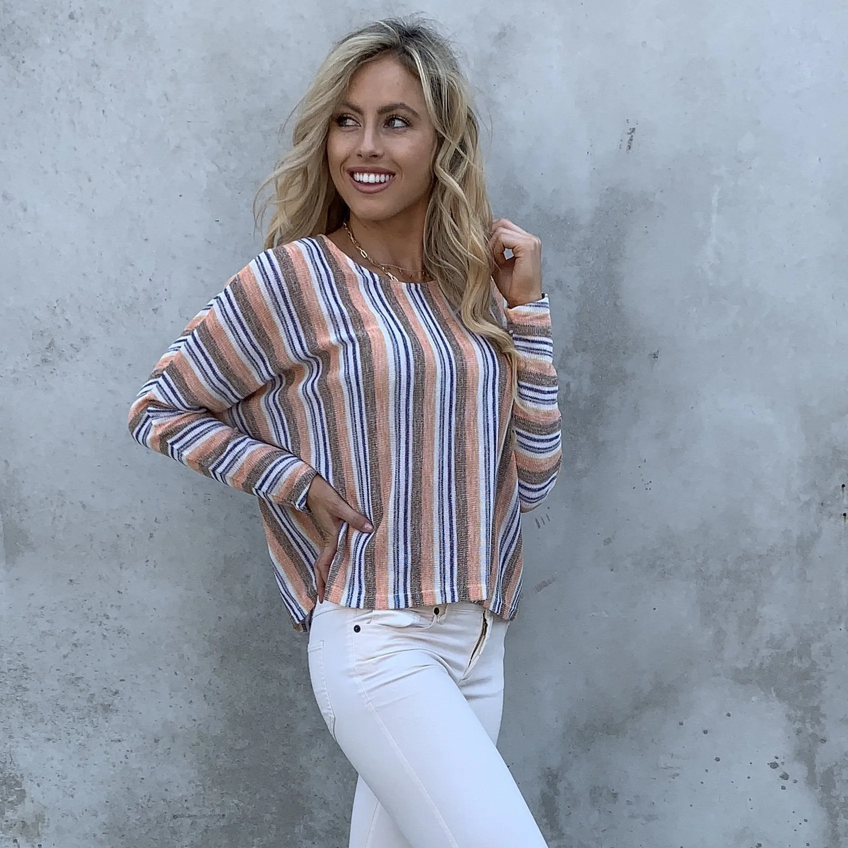 Morning Light Stripe Knit Top