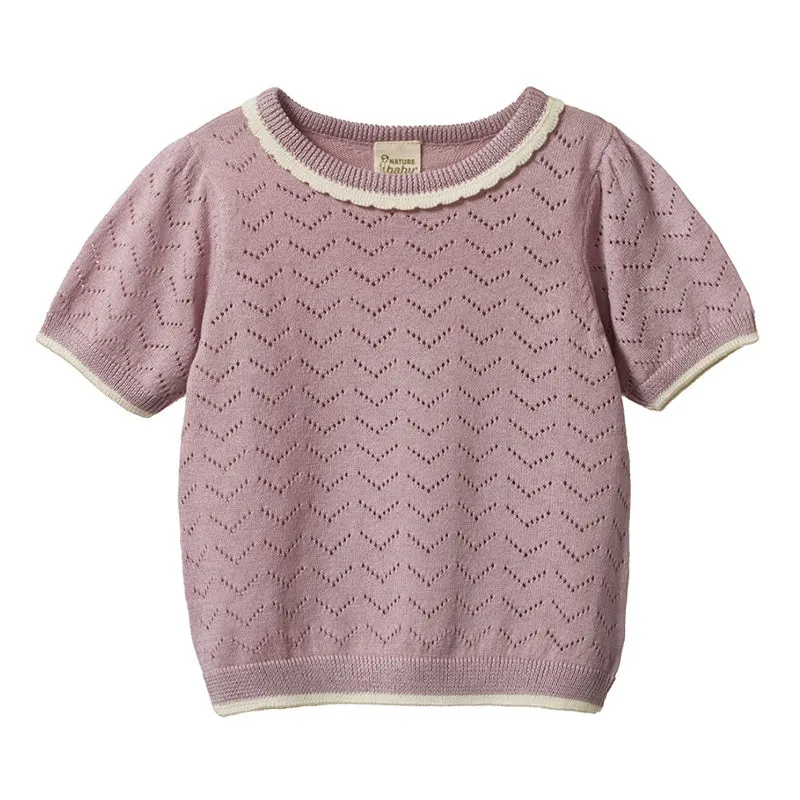 Nature Baby Maeve Tee - Lilac Pointelle
