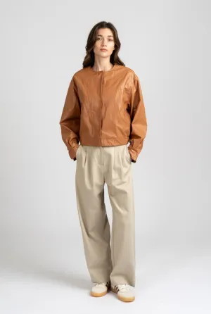 Nau Collarless Zip Up Jacket