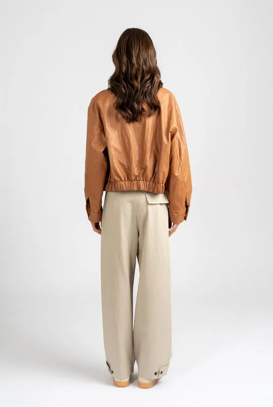 Nau Collarless Zip Up Jacket