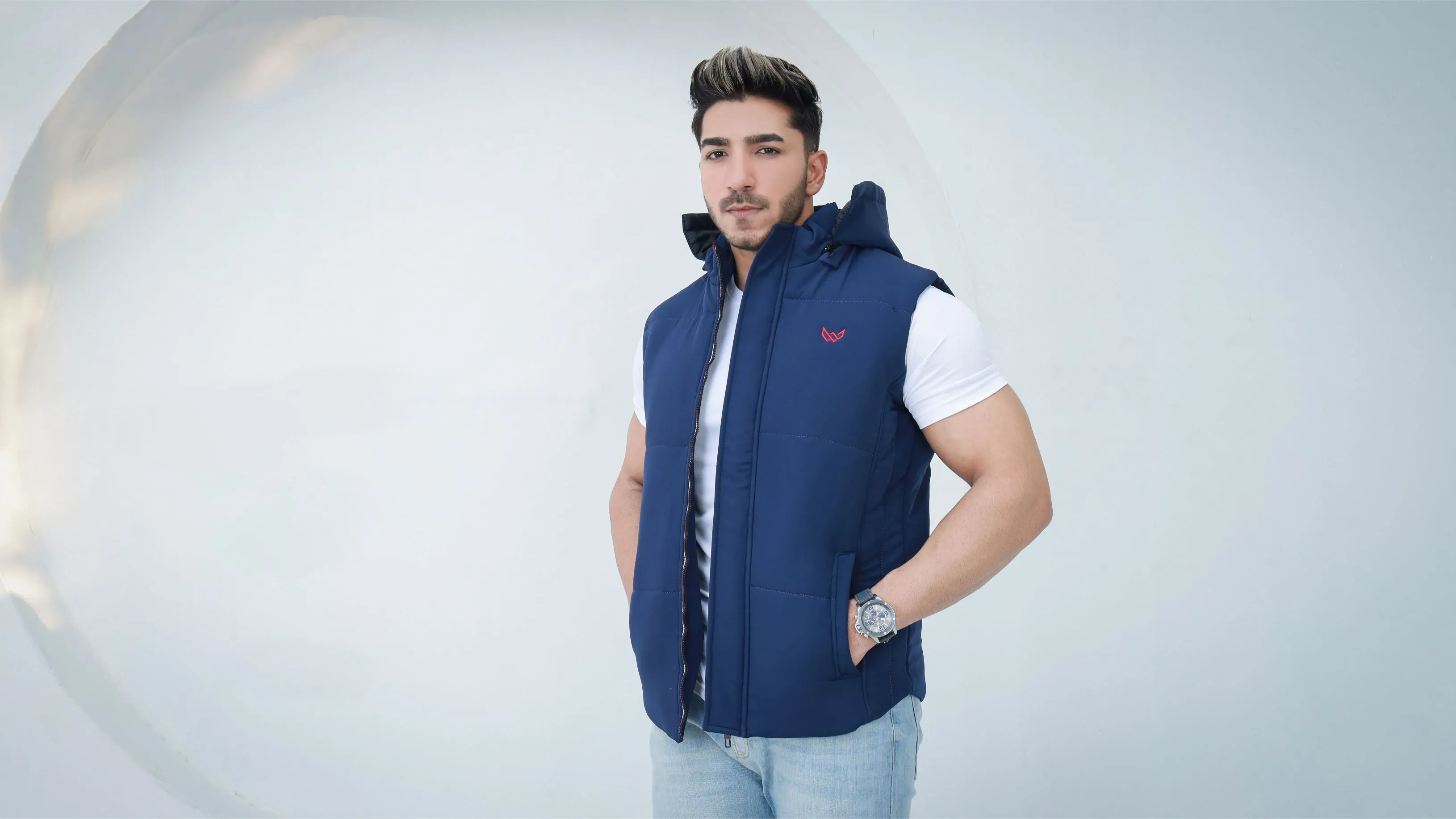 Navy Sleeveless Puffer Jacket