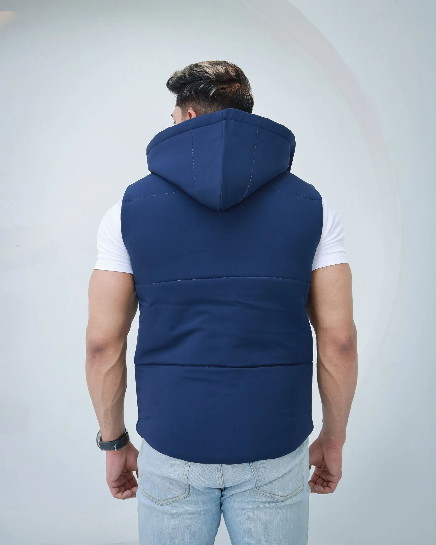 Navy Sleeveless Puffer Jacket
