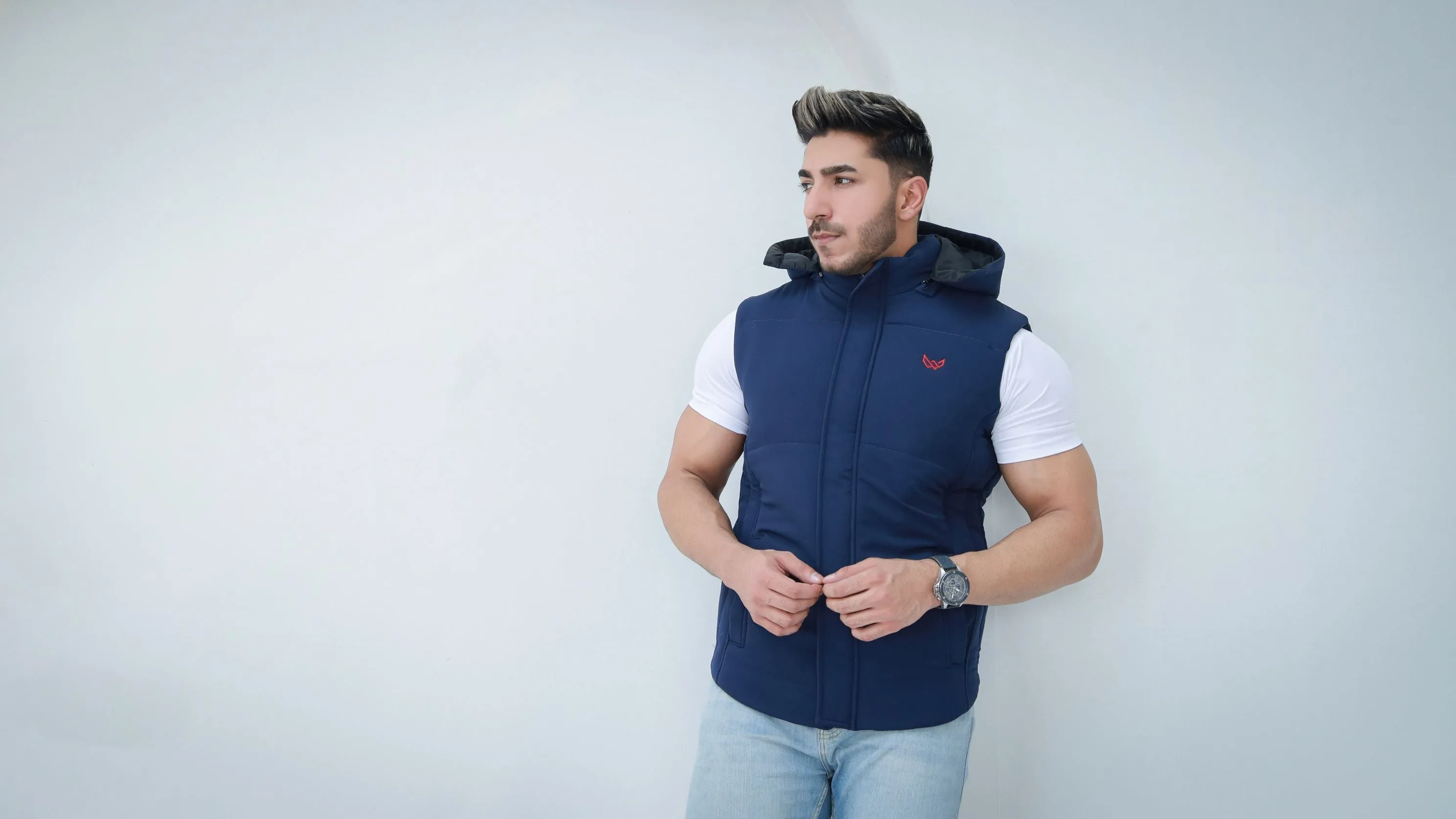 Navy Sleeveless Puffer Jacket