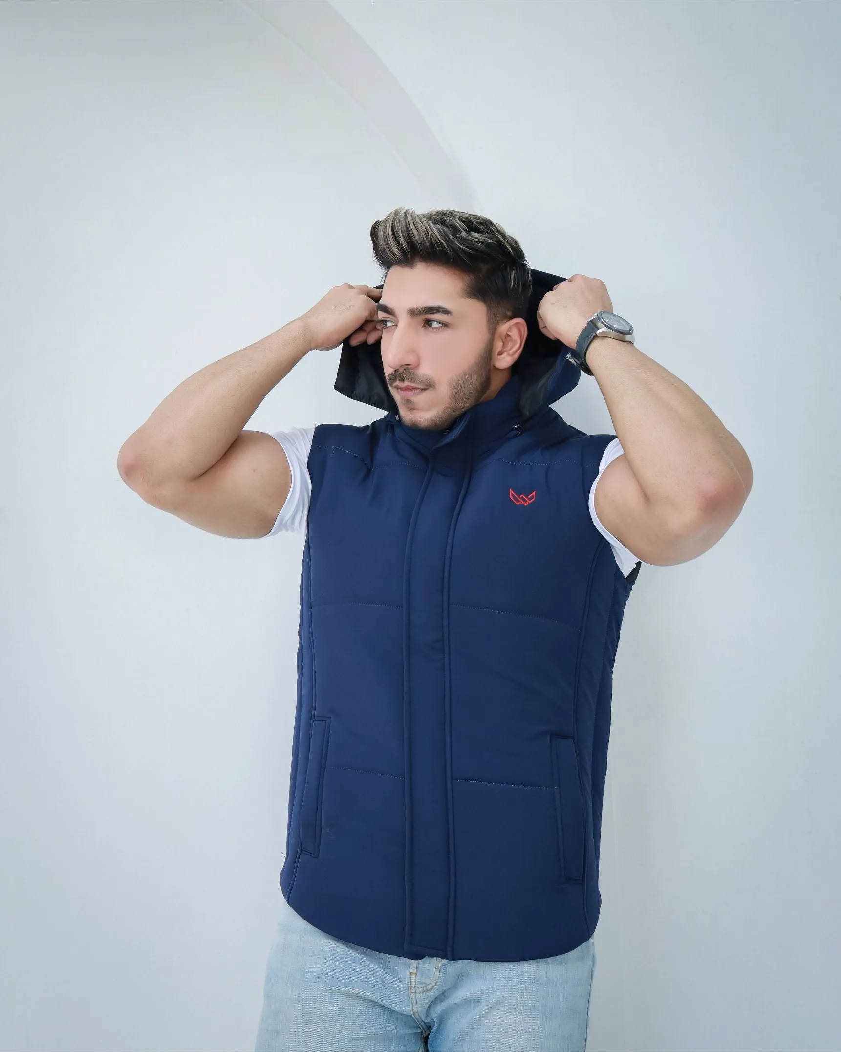 Navy Sleeveless Puffer Jacket