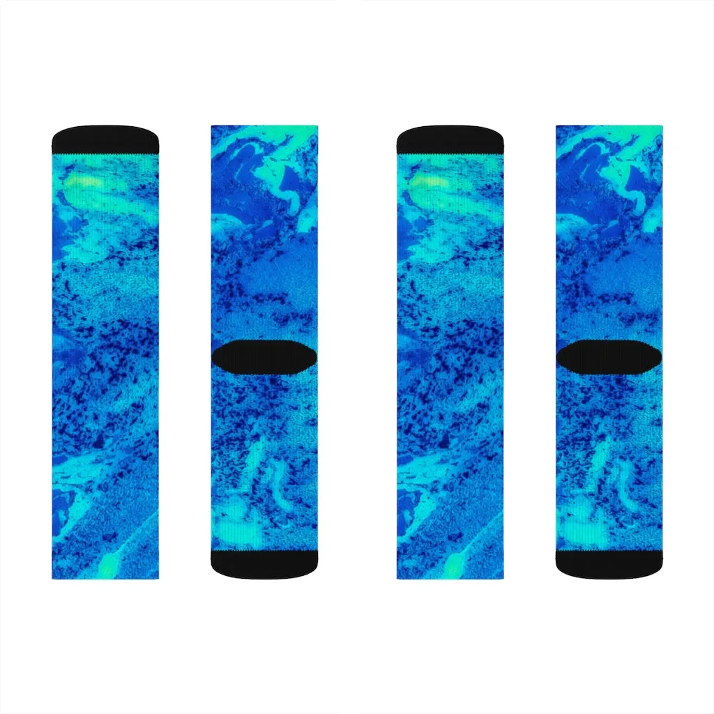 Neon Blue Novelty Socks