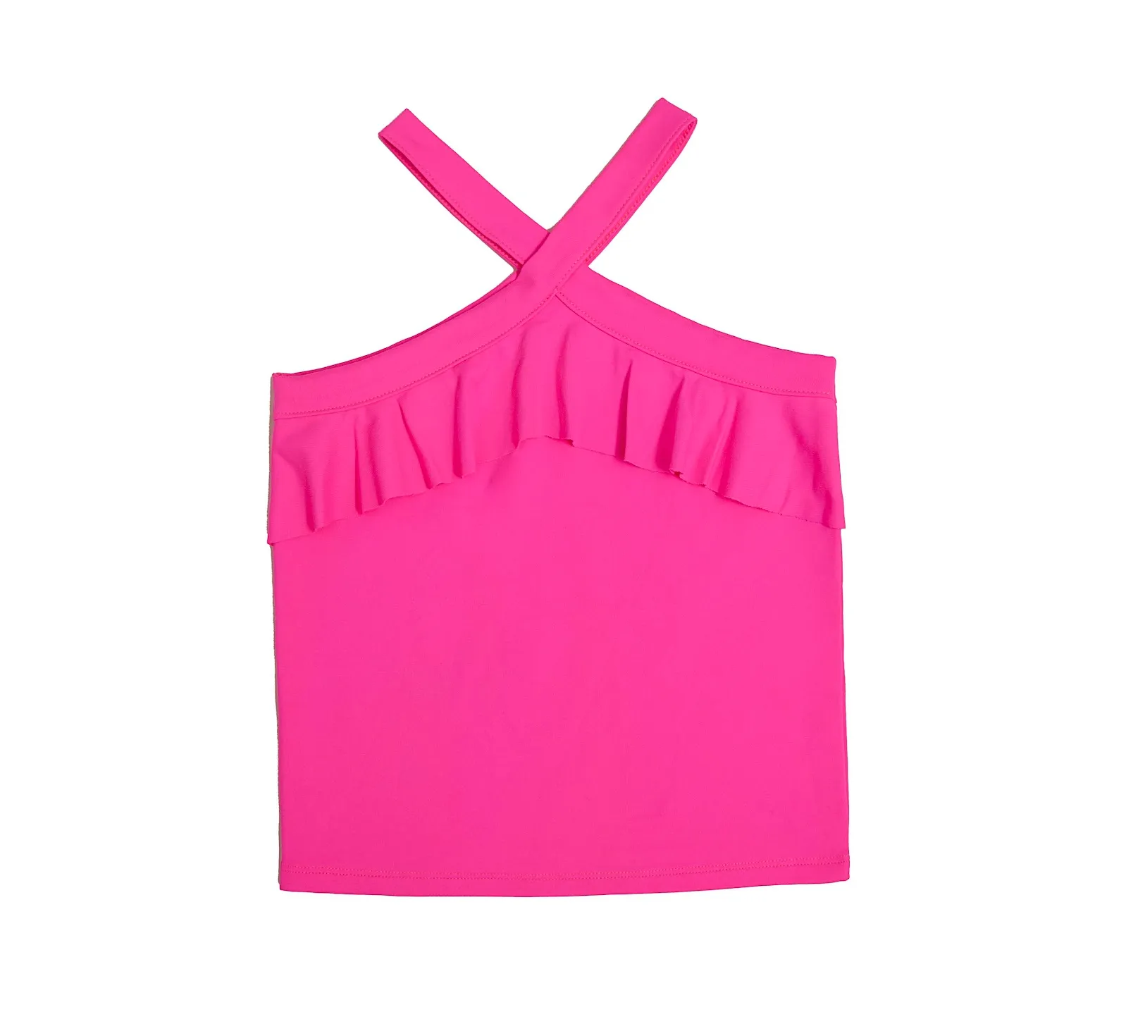Neon Pink Ruffle Top
