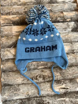 Nordic Ear Flap Hat | Royal with White and Navy