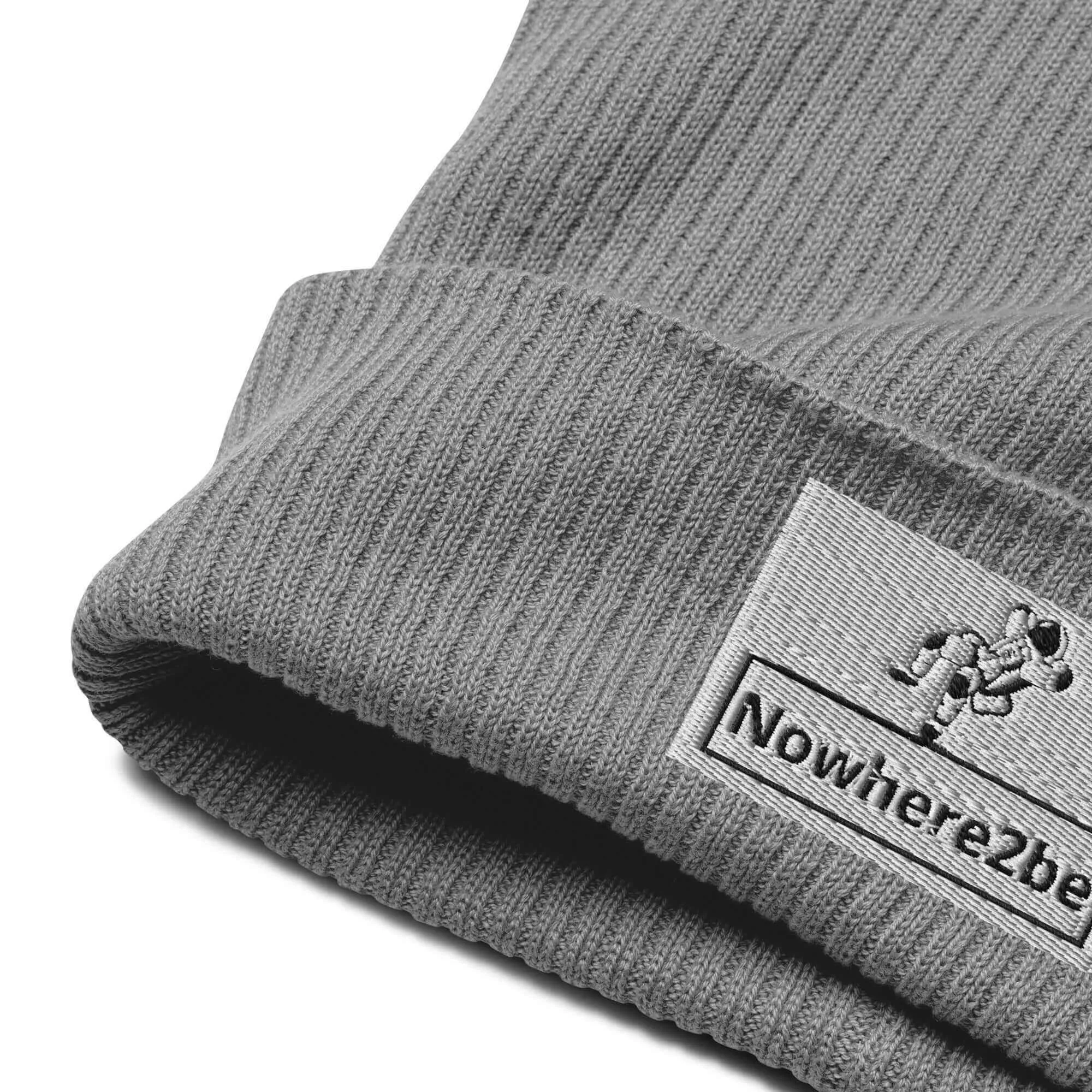 Nowhere2be Official Logo Organic ribbed beanie