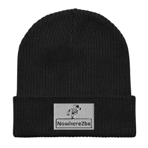 Nowhere2be Official Logo Organic ribbed beanie