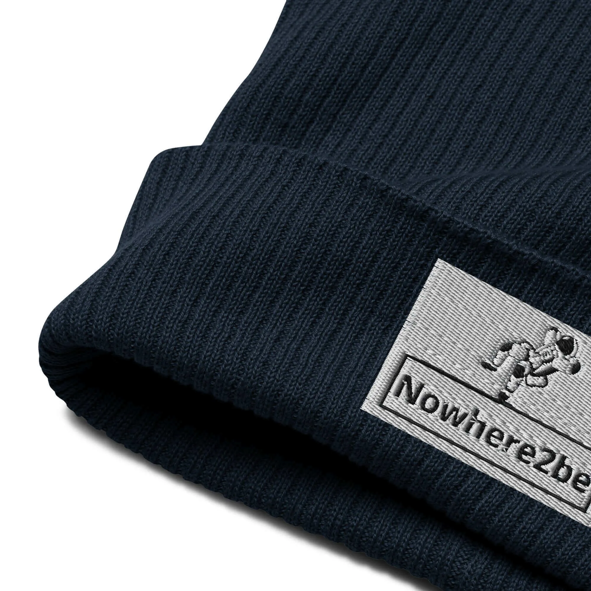 Nowhere2be Official Logo Organic ribbed beanie