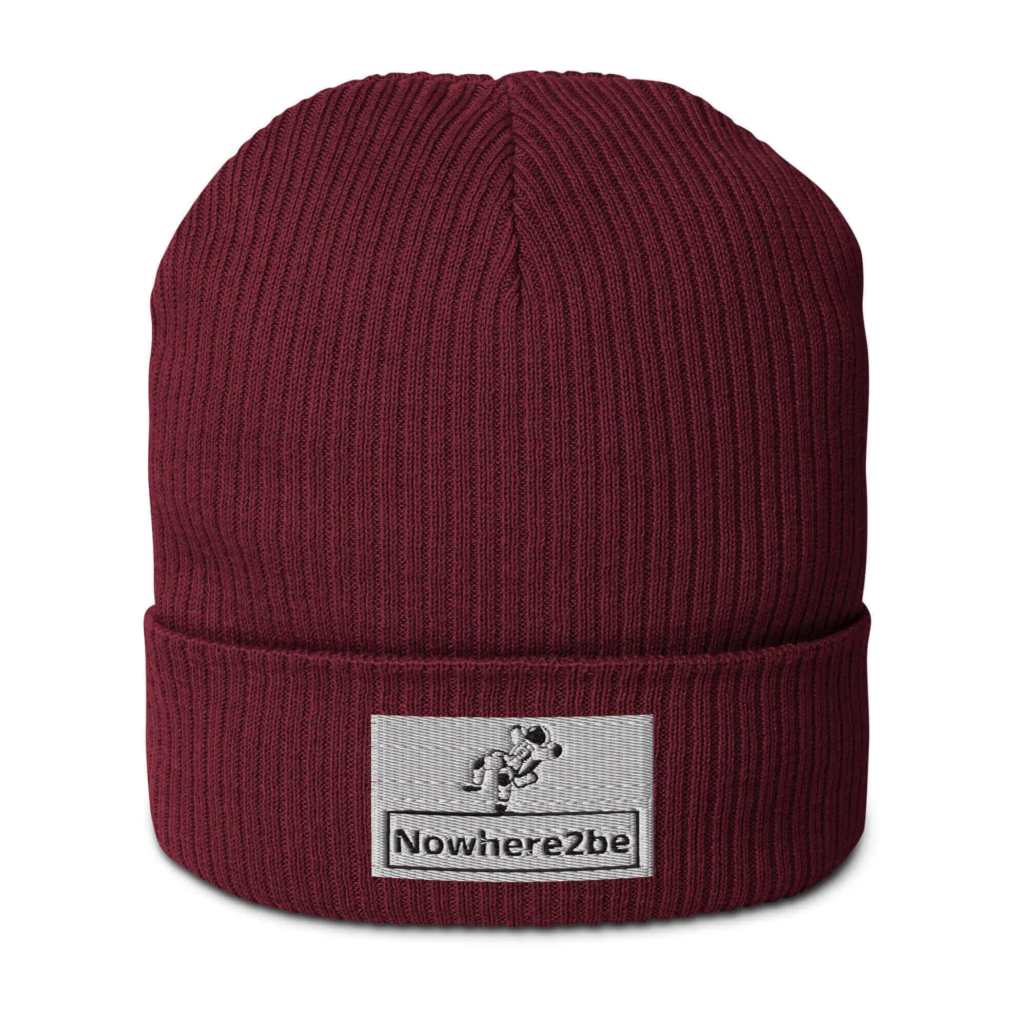 Nowhere2be Official Logo Organic ribbed beanie